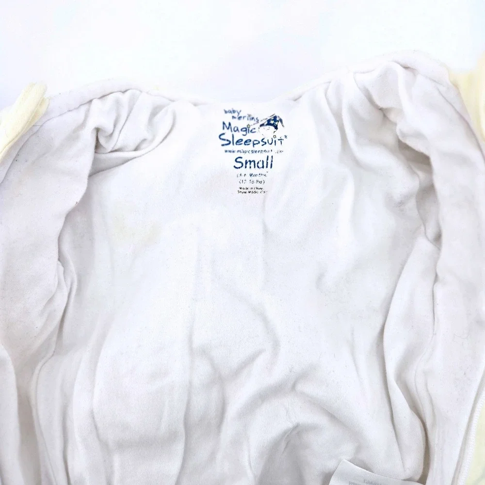 Baby Merlins Magic Sleepsuit Cream Cotton Swaddle Transition Small 3-6 Months